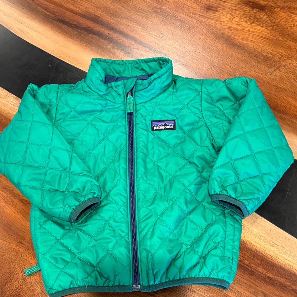 Patagonia Green Boy 18 Months zip Up Quilted Jacket